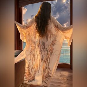 Bohemian Kimono Duster Angel Dreamcatcher  Spirit Robe Swimsuit Coverup